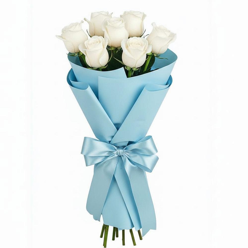 Букет 7 белых роз Проуд в Кезе