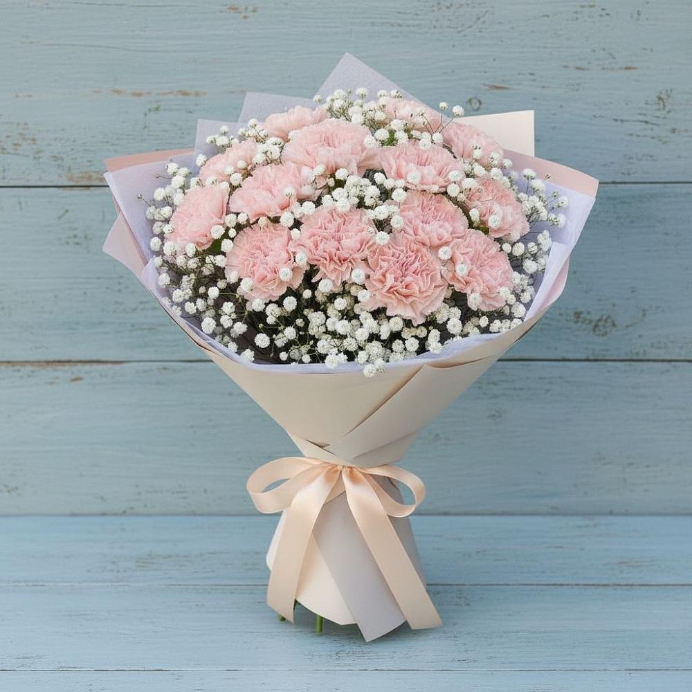 Букет Нежность рассвета в Кезе Букет цветов из: Гвоздики в Кезе