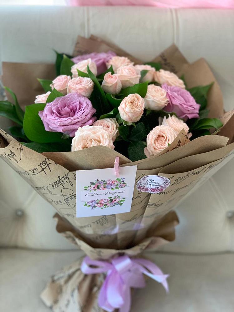 Букет розовая сирень в Кезе Букет цветов из: Розы в Кезе