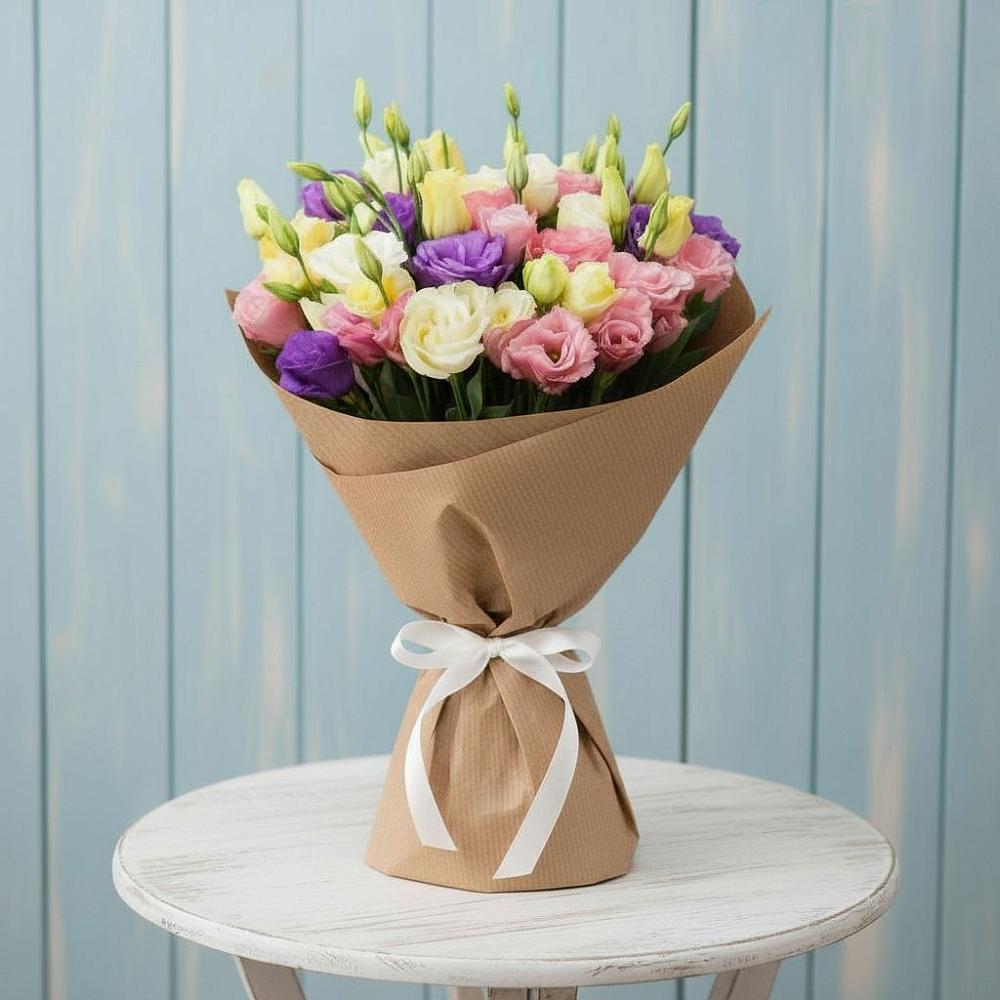 Букет Цветная эустома в Кезе Букет цветов из: Лизиантусы в Кезе