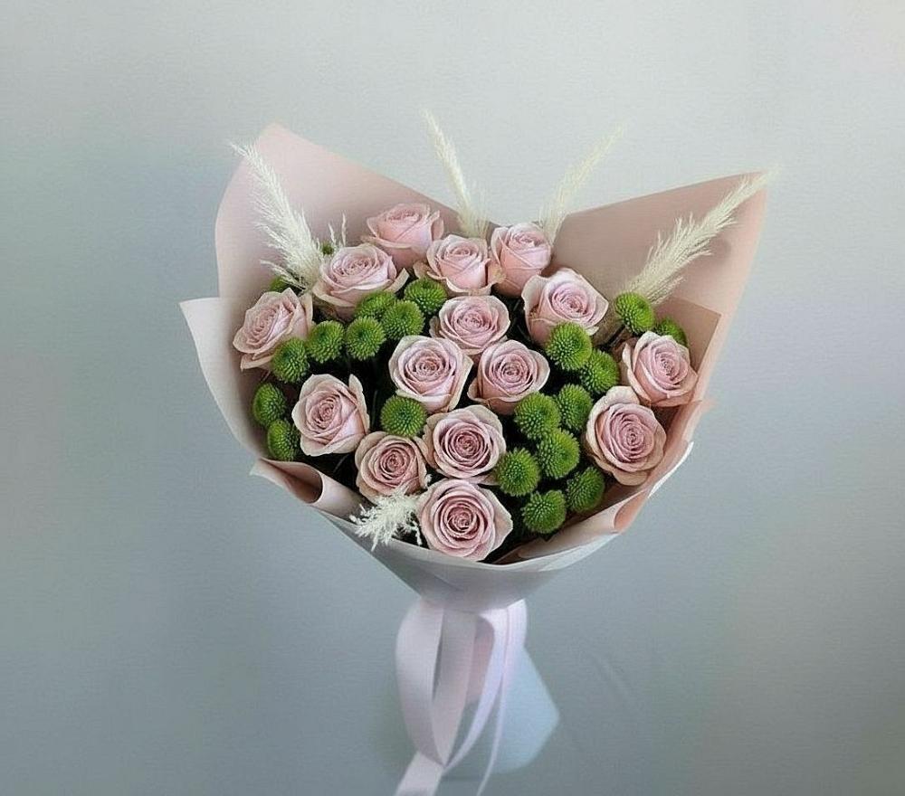 Букет доброе утро в Кезе Букет цветов из: Розы и Хризантемы в Кезе