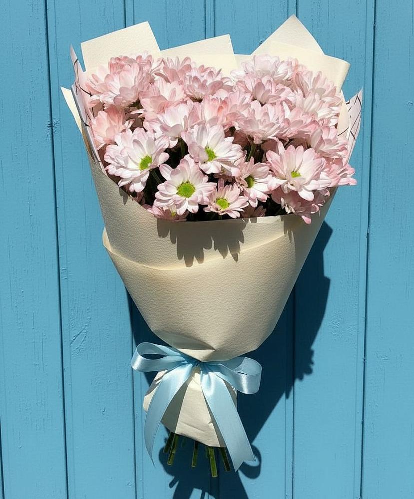 Букет Розовые хризантемы в Кезе Букет цветов из: Хризантемы в Кезе