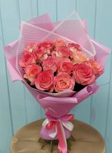 15 Розовых роз Равель в Кезе Букет 15 Розовых роз Равель в Кезе